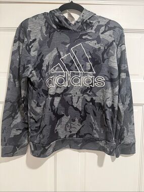 adidas Men’s Grey Camo Crewneck Hoodie Sweatshirt